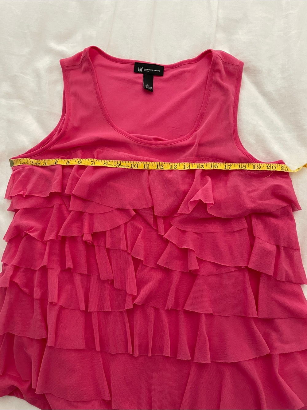 I.N.C.  Pink Layered Ruffle Tank Top - Picture 3 of 6